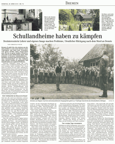 Artikel im Weser Kurier erschienen am 30.03.2010