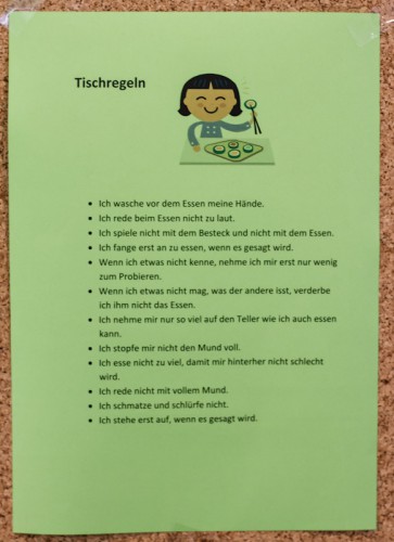 Vorschlag für Tischregeln